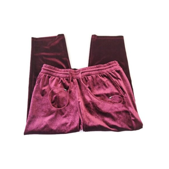 Torrid Women Pants 1 1X Plus Pull On Cropped Velour Burgundy Drawstring BUR17E - Picture 1 of 8